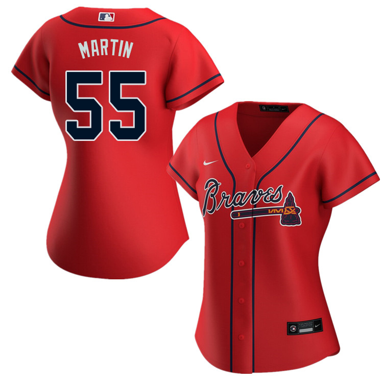 Nike Women #55 Chris Martin Atlanta Braves Baseball Jerseys Sale-Red